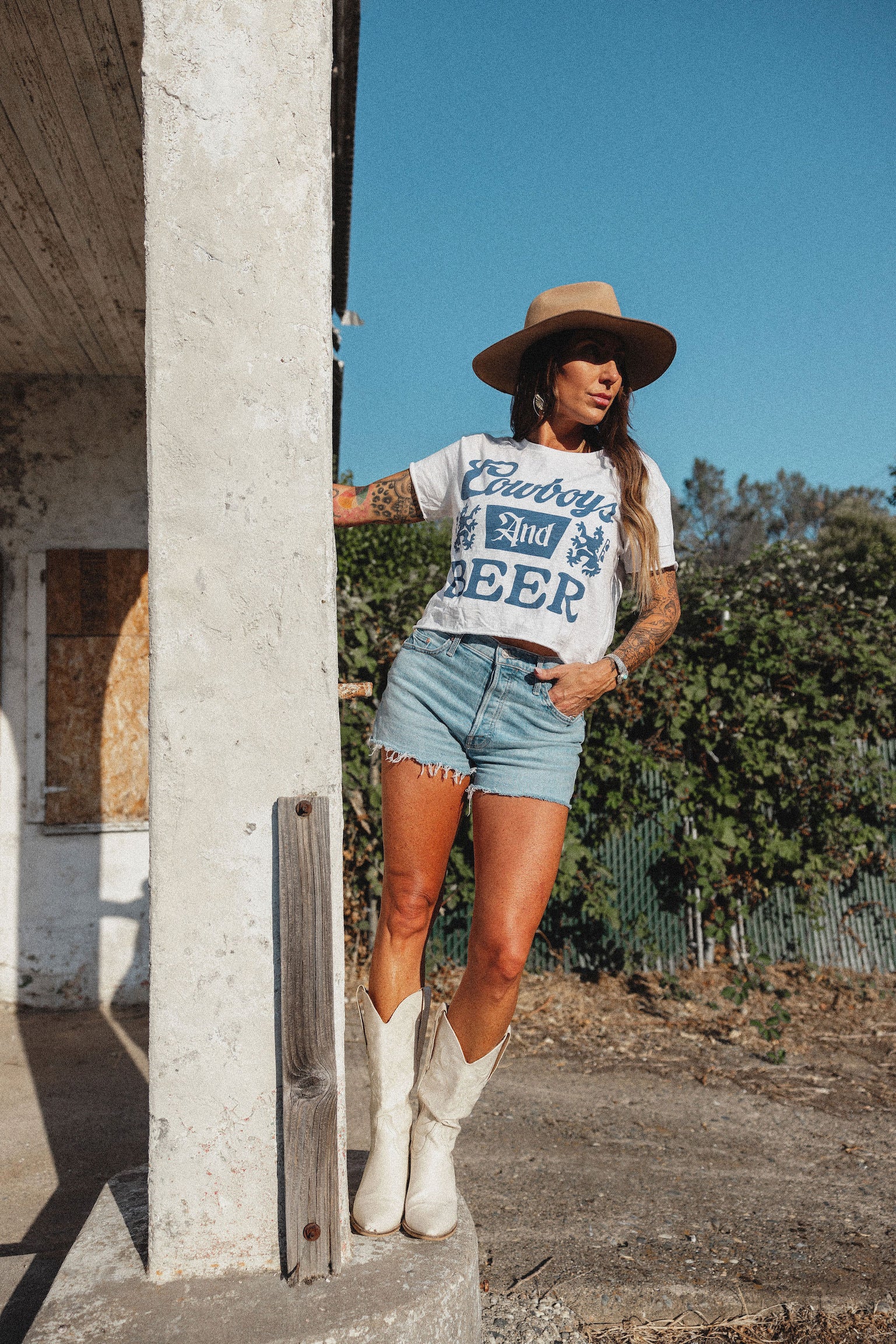 Cowboys and Beer Crop Tee