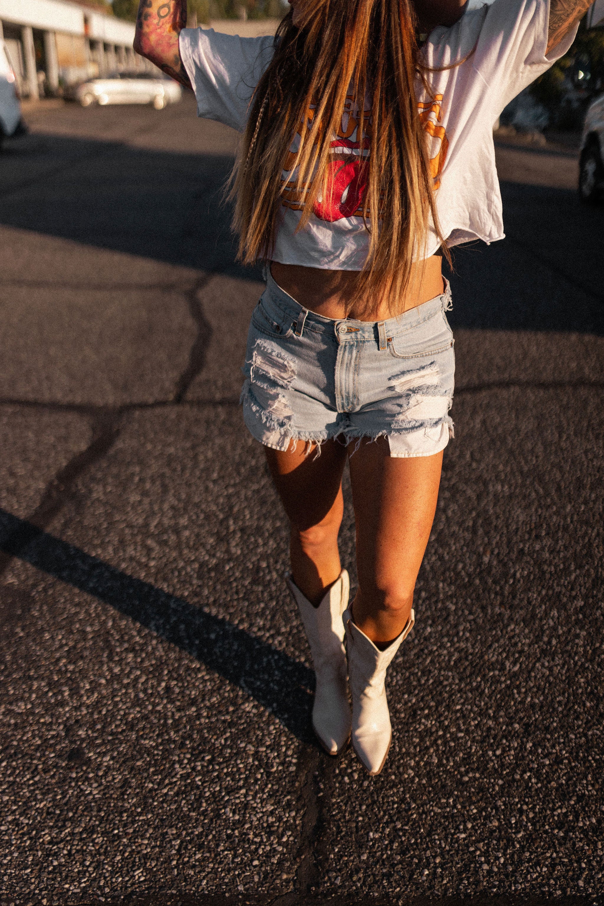 Rolling Stones Stoned Off White Cropped Tee