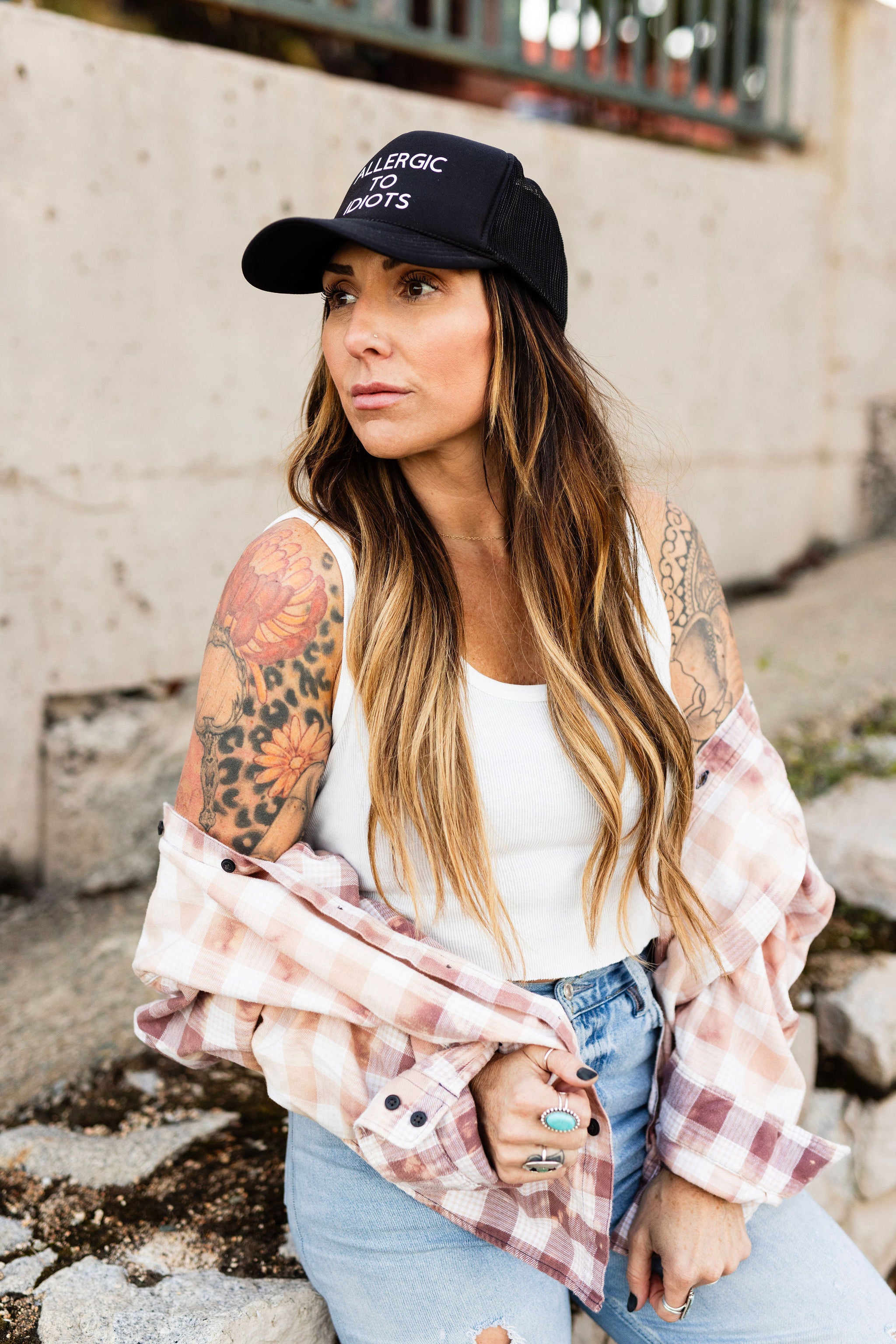 Allergic To Idiots Trucker Hat