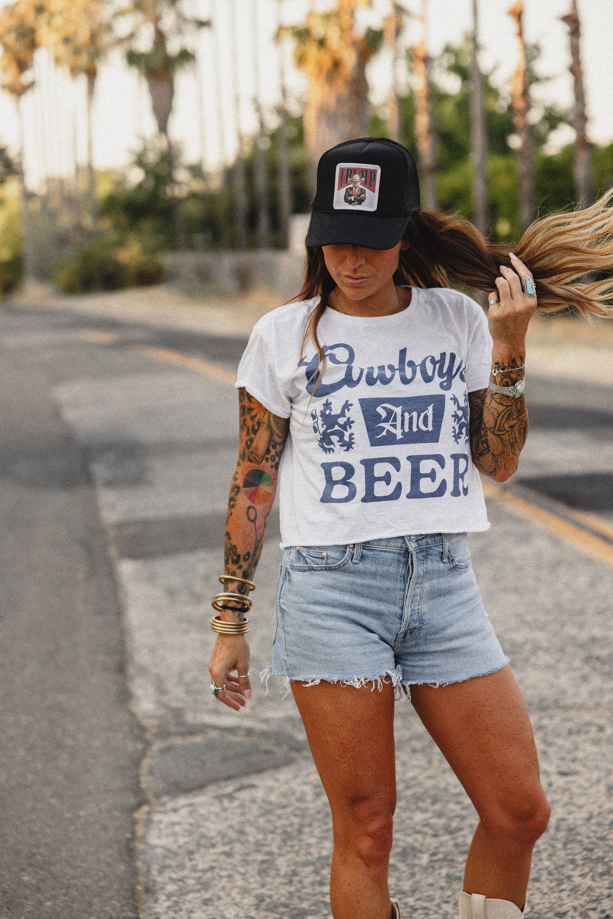 Cowboys and Beer Crop Tee