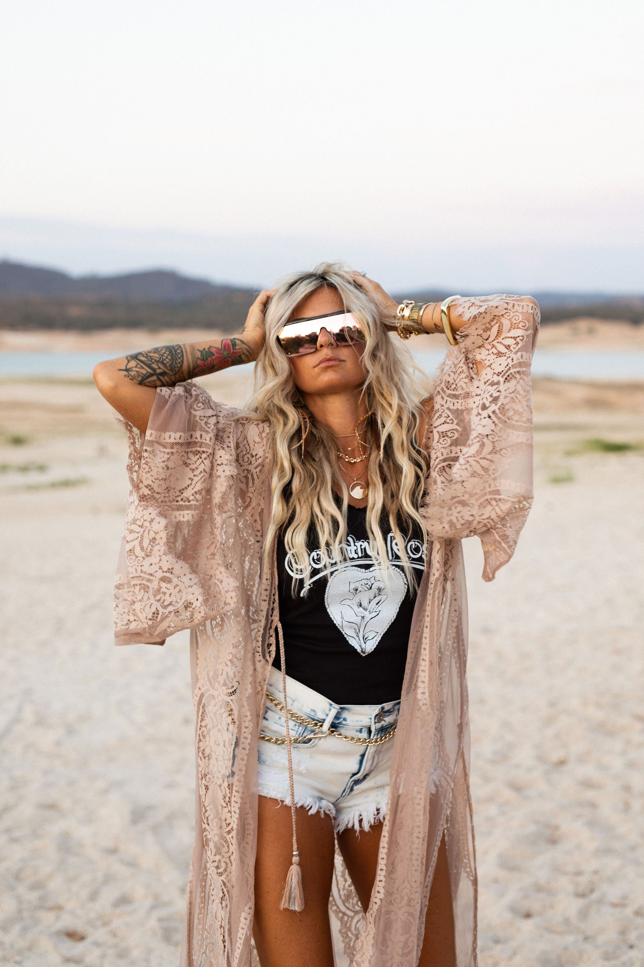 Country Rose Lace Tank