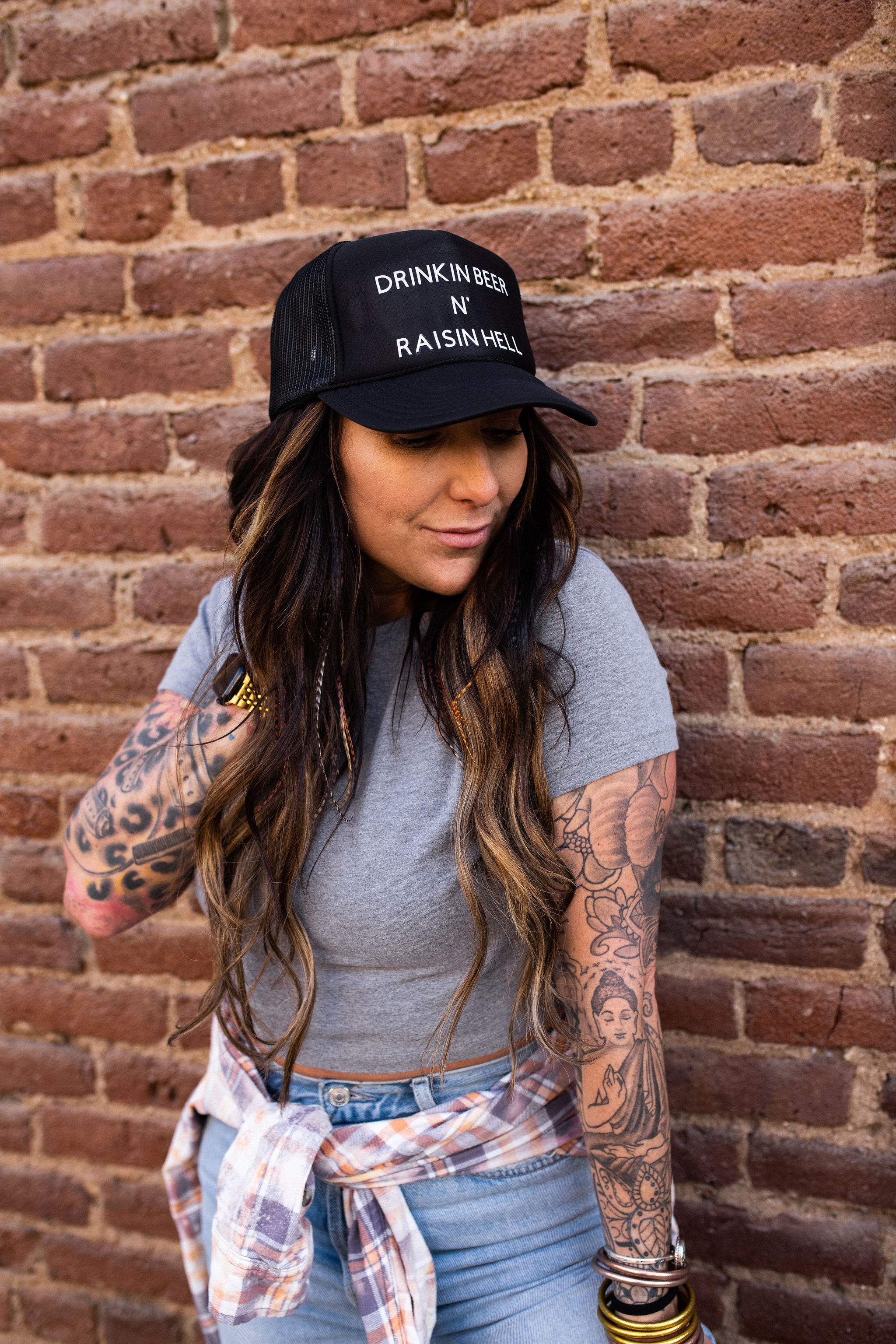 Drinkin B**R N Raisin Hell Trucker Hat