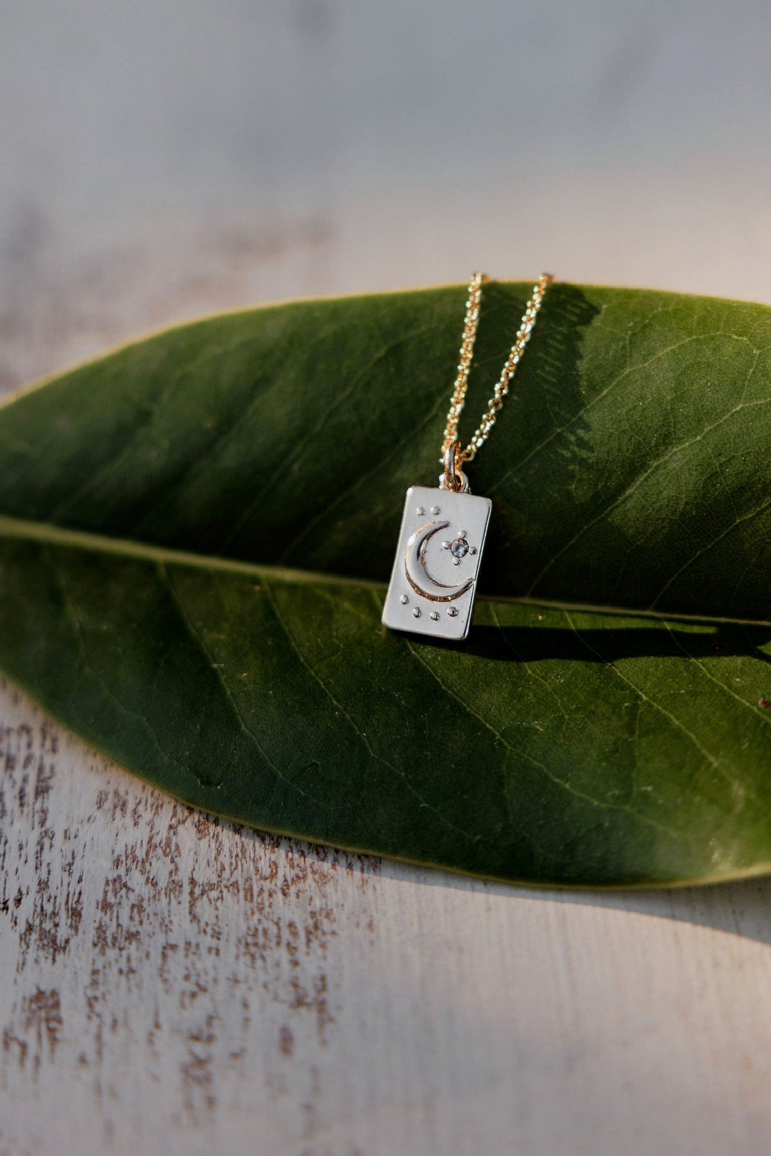 Crystal Moon Pendant Necklace