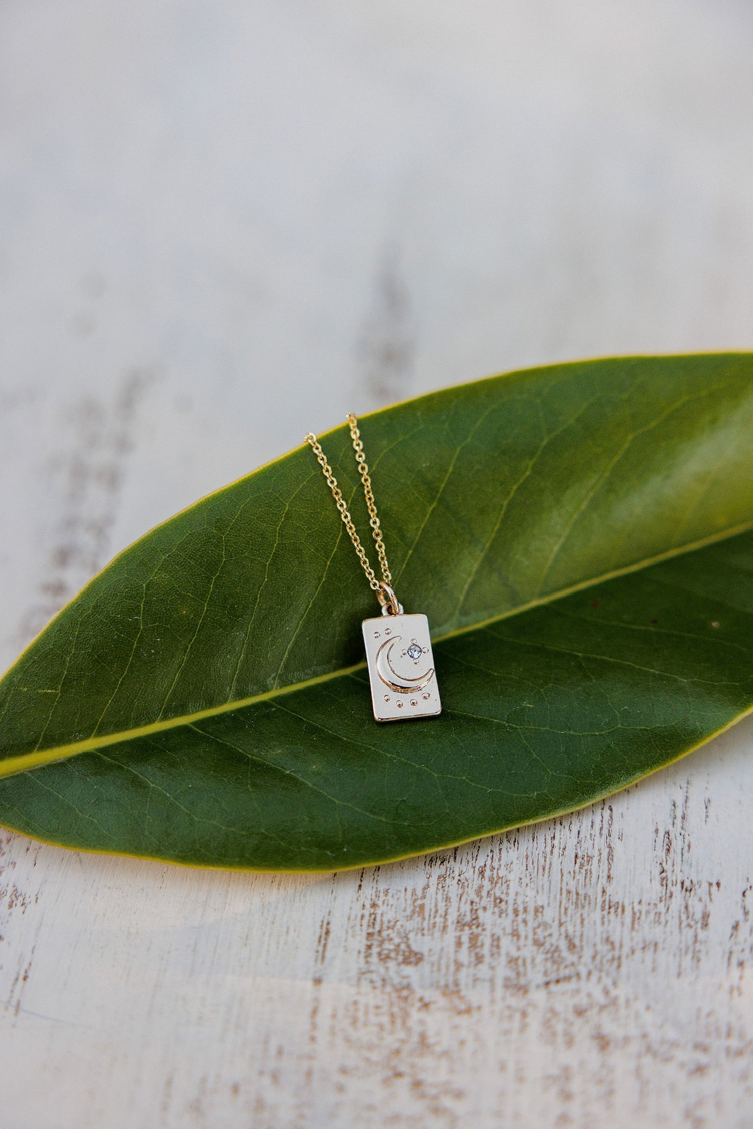 Crystal Moon Pendant Necklace