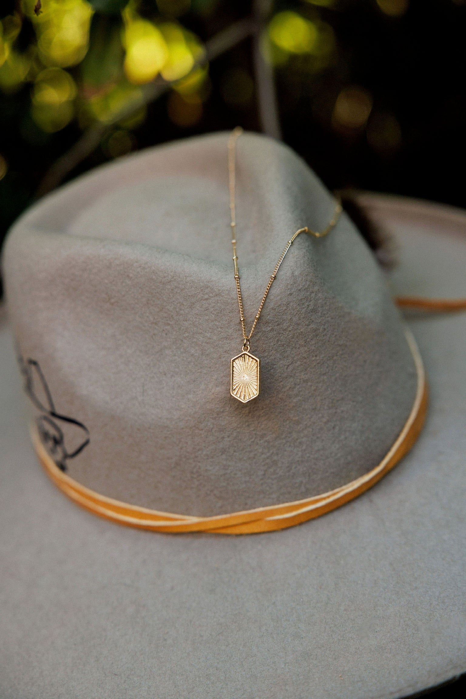 Golden Horizon Pendant Necklace