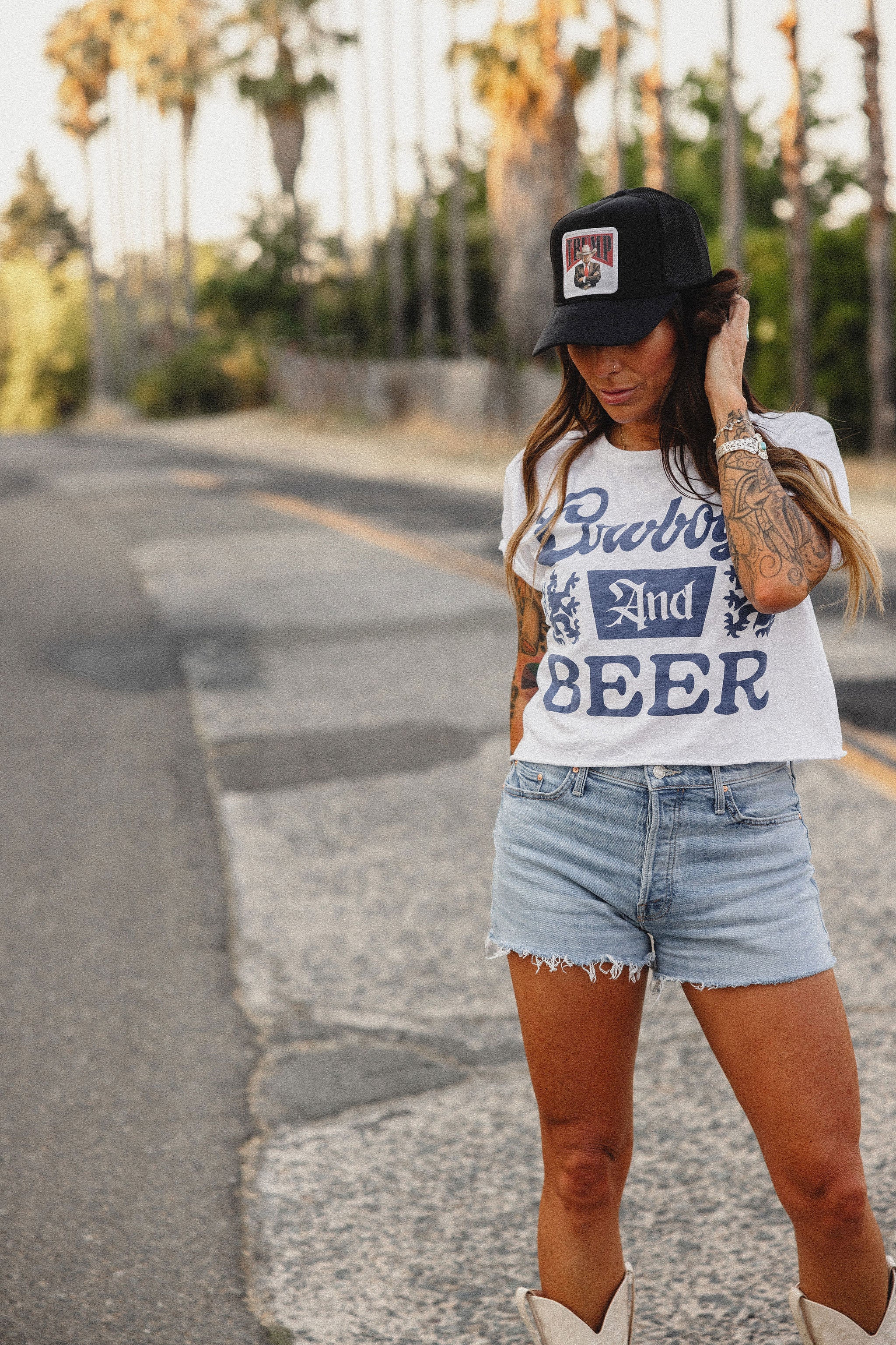 Cowboys and Beer Crop Tee