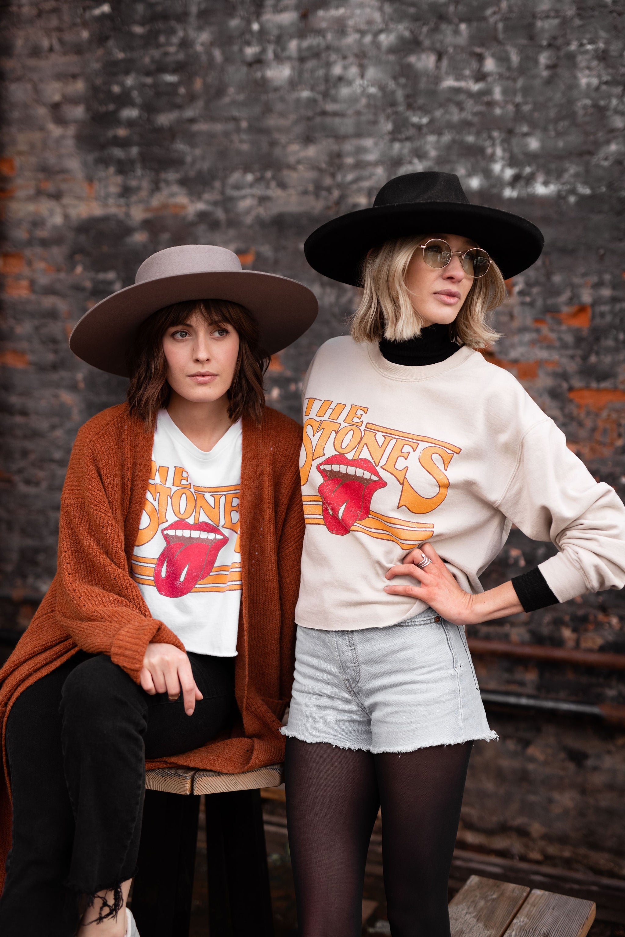 Rolling Stones Stoned Off White Cropped Tee