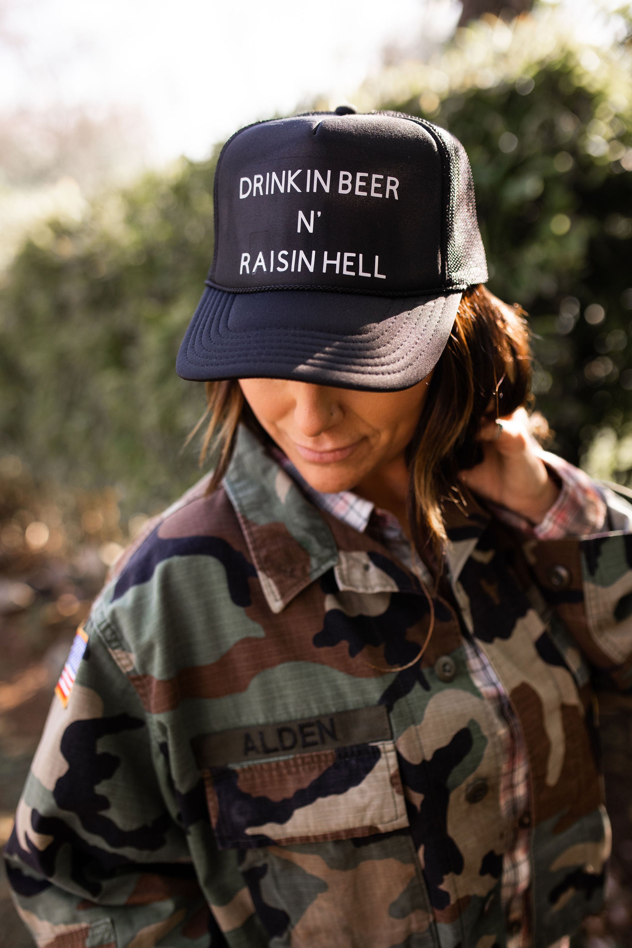 Drinkin B**R N Raisin Hell Trucker Hat